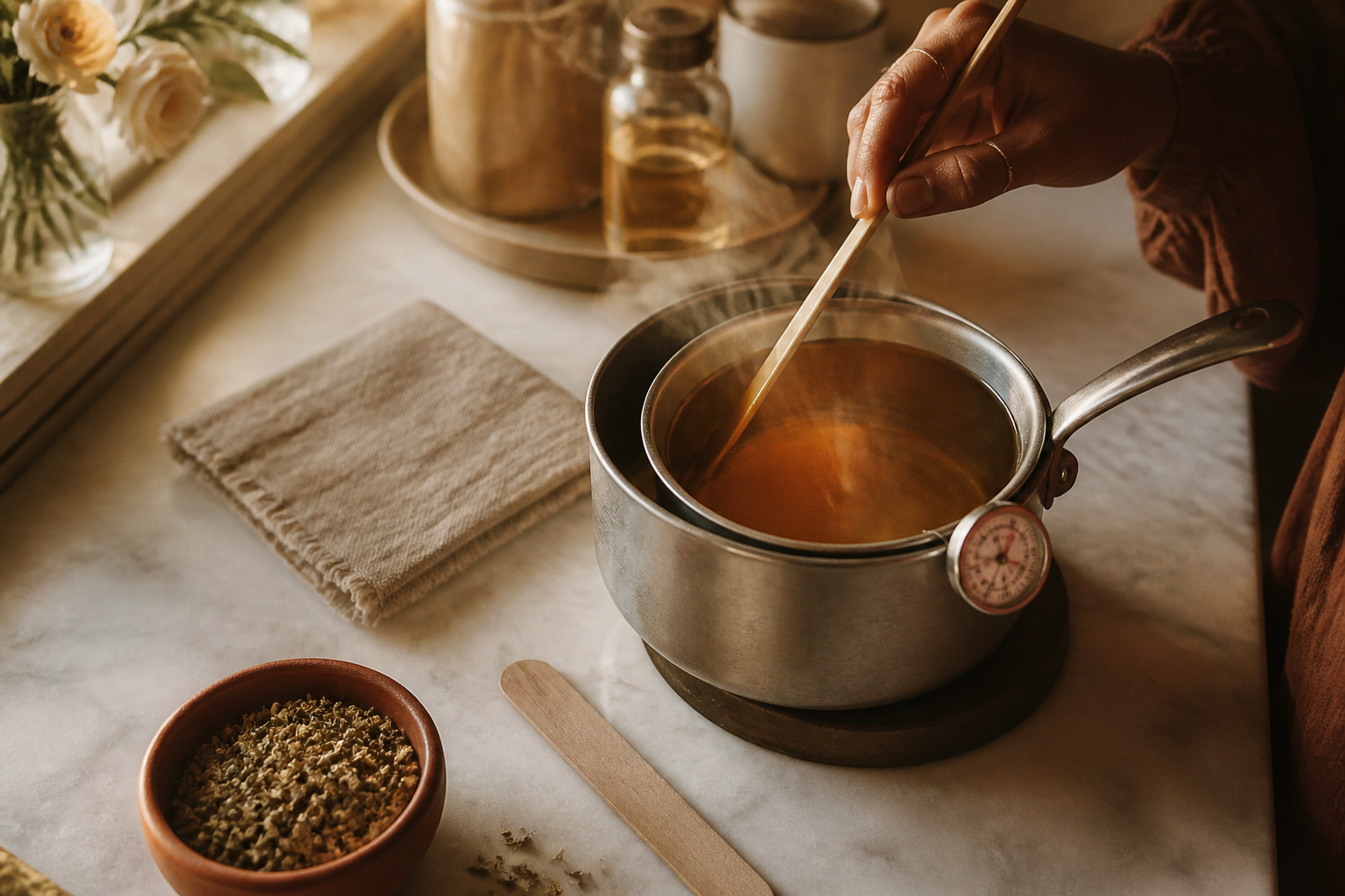 Cera caseira pra depilar: receita profissional + os 4 erros que arruínam